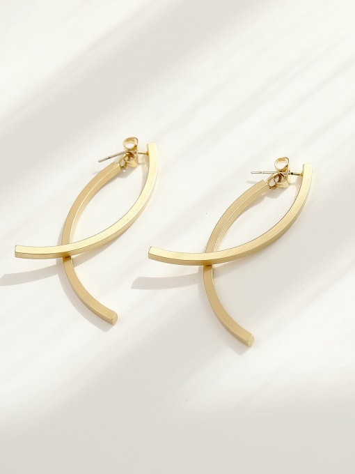HYACINTH Brass Geometric Minimalist Drop Trend Korean Fashion Earring 0