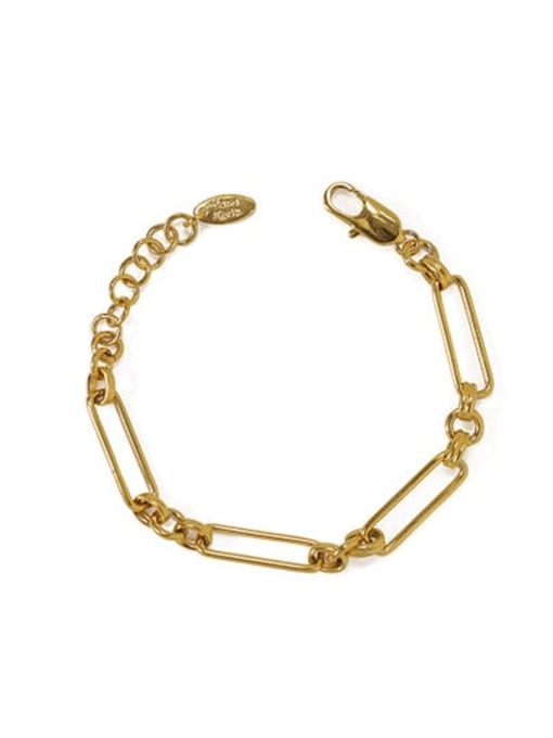 Gold 3-ring spacer Bracelet Brass Hollow Geometric  Chain Vintage Necklace