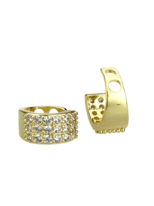 gold-plated Brass Cubic Zirconia Round Vintage Clip Earring