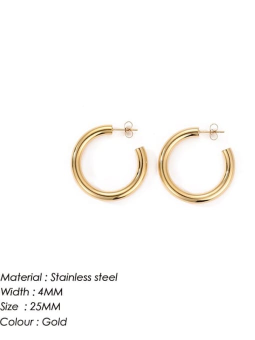 YE35960 Stainless steel Geometric Minimalist Hoop Earring