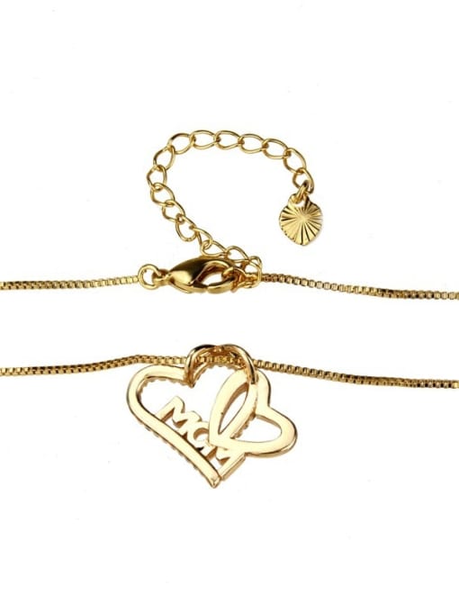 renchi Brass Cubic Zirconia Heart Minimalist Necklace 4