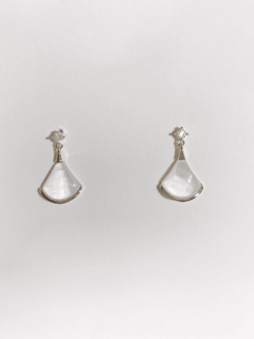 Gold plated shell earrings Brass Shell Triangle Minimalist Stud Earring