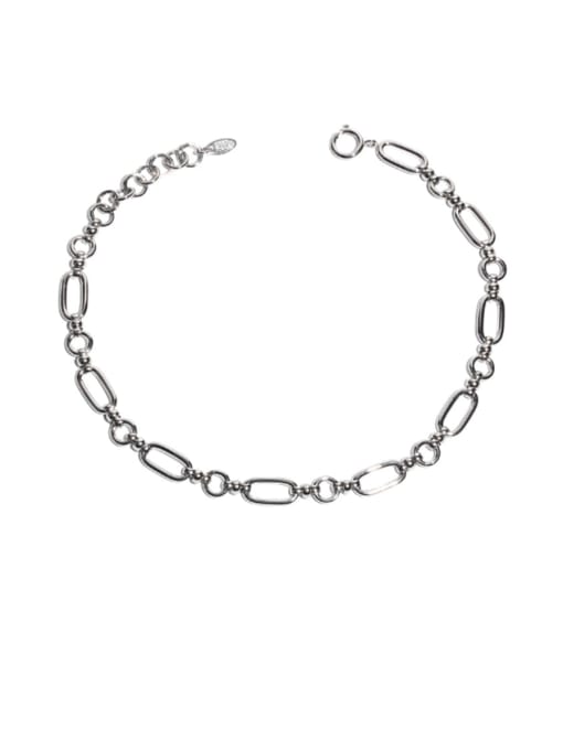 Palladium Brass Hollow Geometric Chain Vintage Necklace