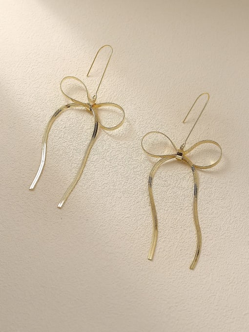 HYACINTH Brass Butterfly Tassel Minimalist Threader Trend Korean Fashion Earring 2