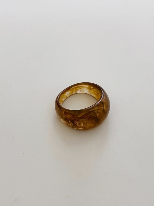 I 162 amber acrylic ring Resin Geometric Vintage Band Ring/Multi-Color Optional