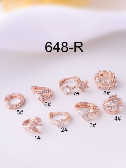 rose gold (Single_Only One) Brass Cubic Zirconia Heart Cute Single Earring(Single_Only One)