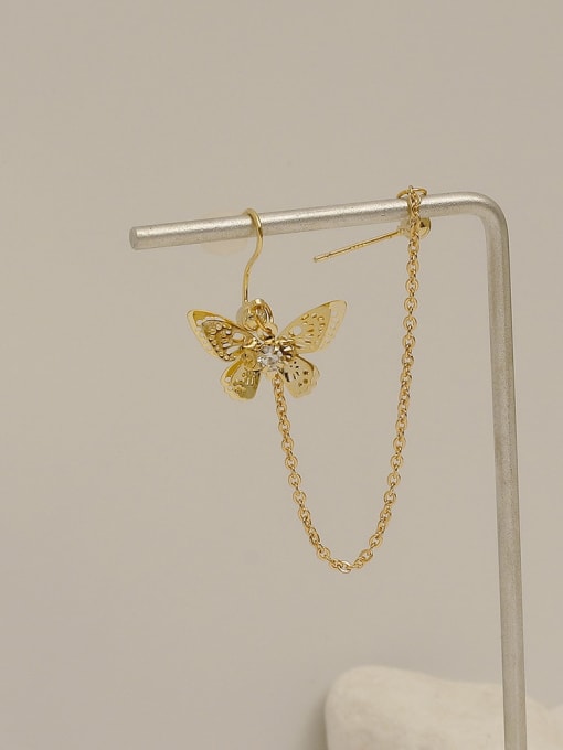 14k gold Brass Cubic Zirconia Bowknot Classic Stud Trend Korean Fashion Earring
