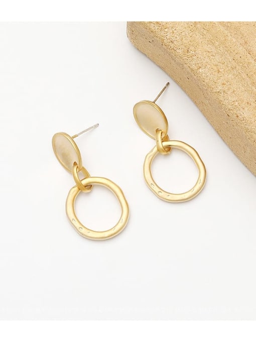 Dumb gold Copper  Minimalist geometry Drop Trend Korean Fashion Earring
