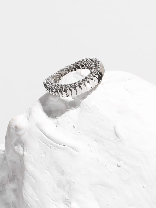 TINGS Brass Smooth Snake Bone Chain Vintage Band Ring 0