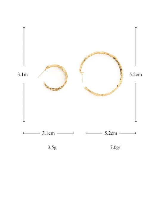 ACCA Brass Hollow Geometric Vintage Hoop Earring 2