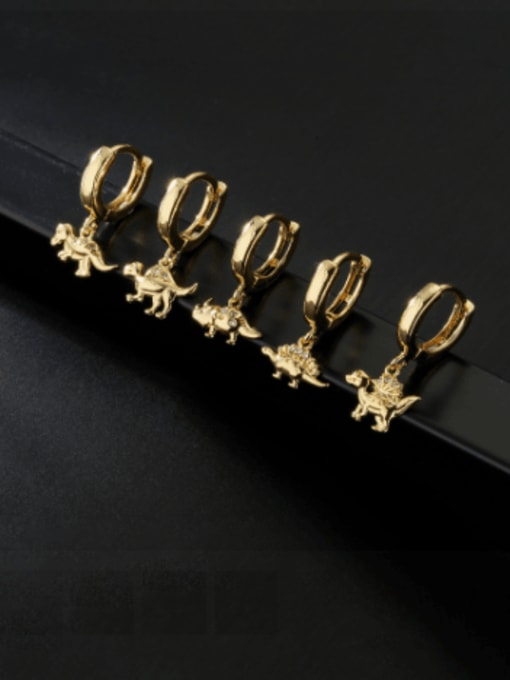 AOG Brass Cubic Zirconia Dragon Vintage Huggie Earring 0