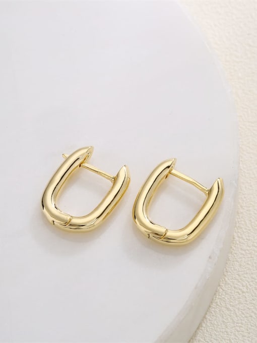 AOG Brass Geometric Minimalist Huggie Earring 2