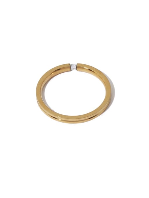 Fine gold Brass Cubic Zirconia Geometric Minimalist Band Ring