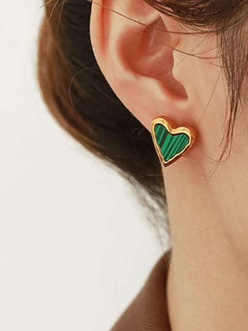 ACCA Stainless steel Shell Heart Minimalist Stud Earring 1
