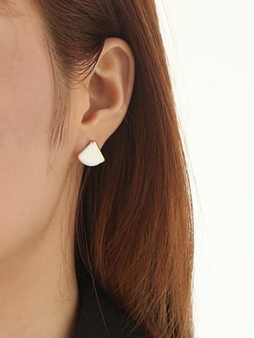 Triangle Earring Brass Enamel Geometric Minimalist Stud Earring