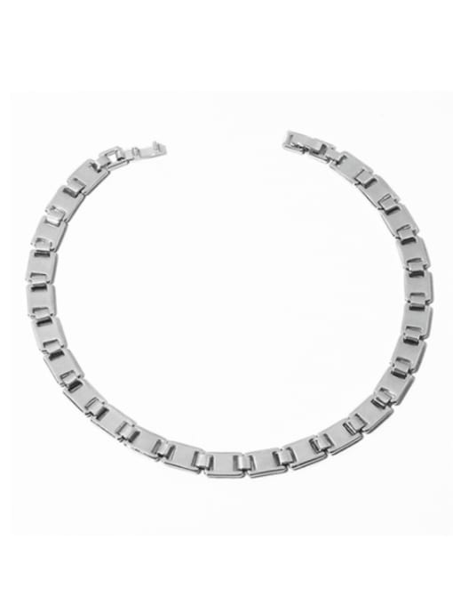 TINGS Brass Smooth Geometric Chain Minimalist Choker Necklace 0