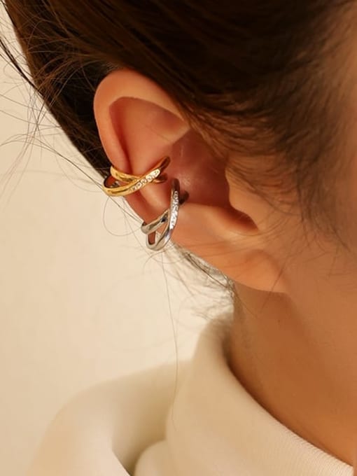 Five Color Brass Cubic Zirconia Geometric Minimalist Single Earring 1