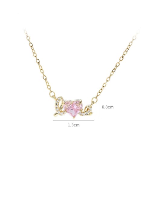 YOUH Brass Cubic Zirconia Letter Dainty Necklace 2