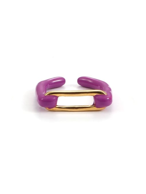 Hollow ring (uS. 6 ring, non adjustable) Brass Enamel Geometric Minimalist Band Ring