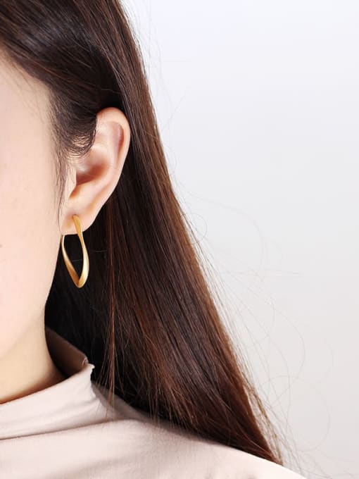 HYACINTH Copper Round Minimalist Hoop Trend Korean Fashion Earring 1