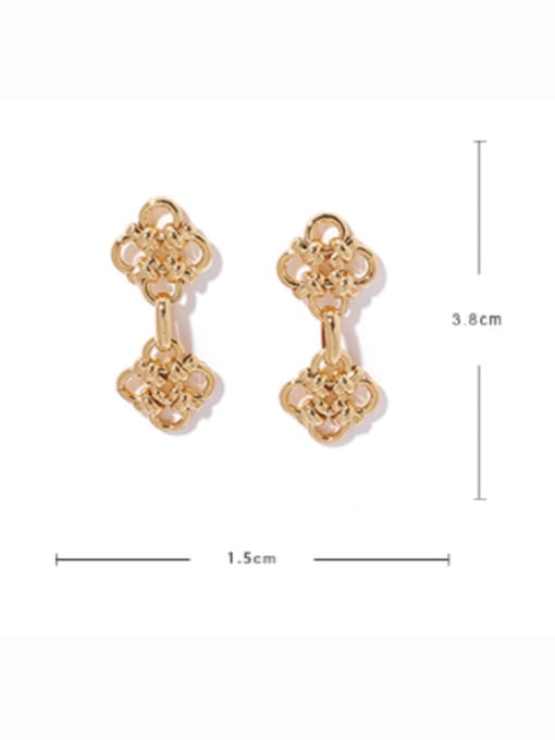 ACCA Brass Flower Vintage Chinese knot  Drop Earring 3