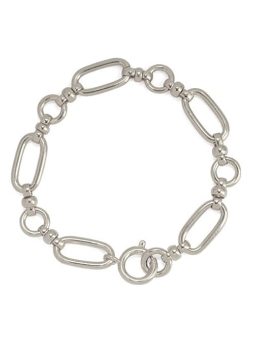 Style 2 (Platinum) Brass Hollow Geometric  Chain Vintage Link Bracelet