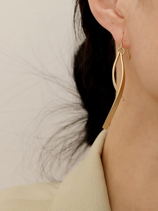 HYACINTH Brass Smooth Irregular Minimalist Hook Trend Korean Fashion Earring 1