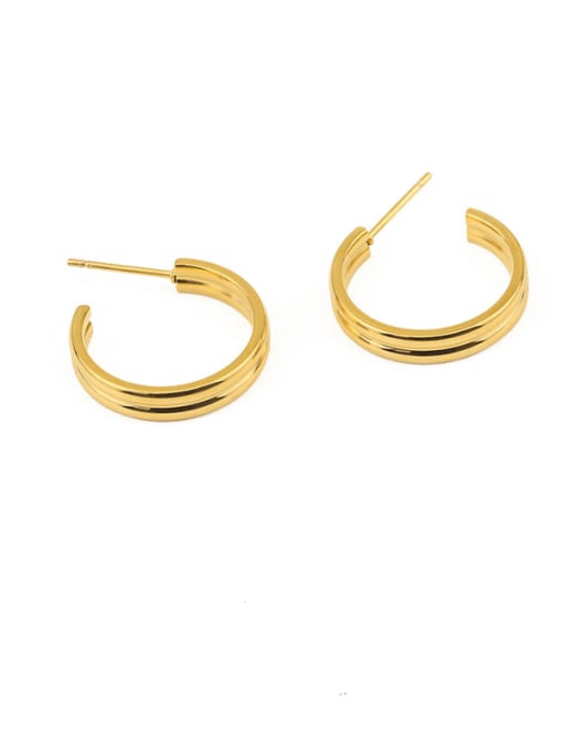 Gold wire 2 Titanium Steel Geometric Minimalist Hoop Earring