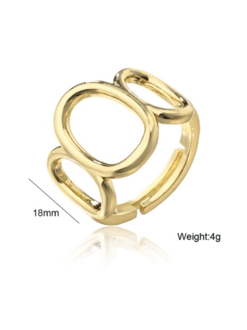 AOG Brass Holllow Geometric Statement Band Ring 1