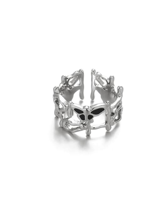 TINGS Brass Enamel Butterfly Hip Hop Stackable Ring