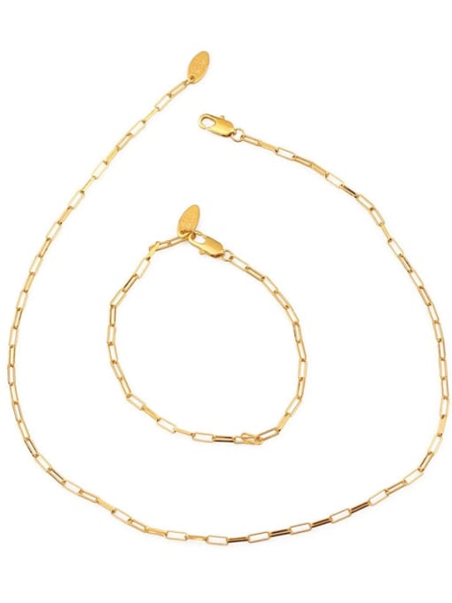 ACCA Brass Hollow Geometric chain Minimalist Necklace 3