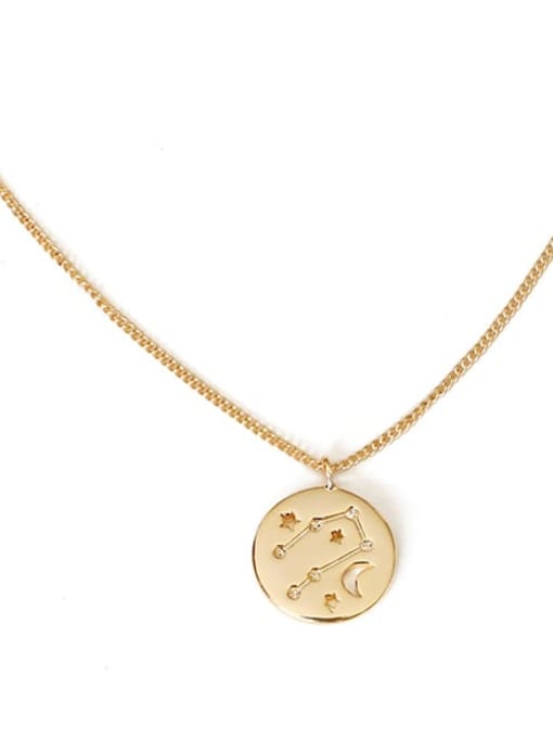 Gemini Brass Minimalist  Twelve constellations Pendant Necklace