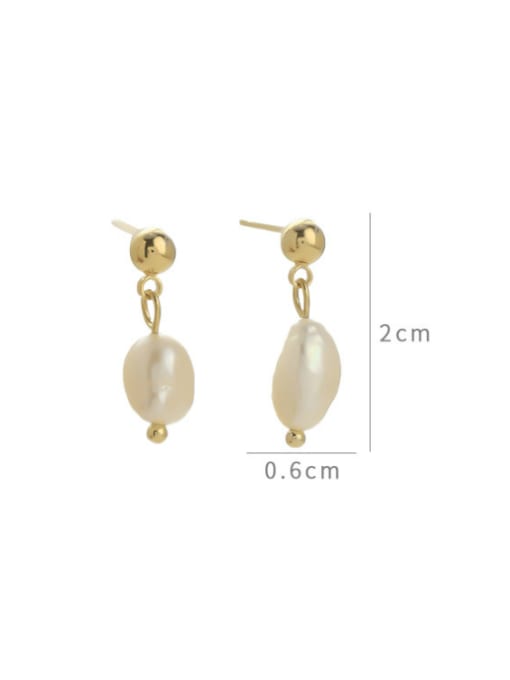 YOUH Brass Imitation Pearl Water Drop Minimalist Drop Earring 1