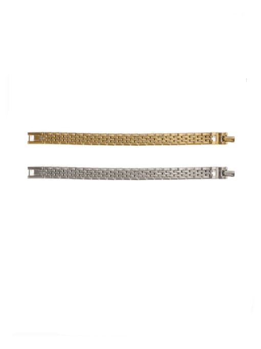 ACCA Titanium Steel Geometric Vintage Link Bracelet 2
