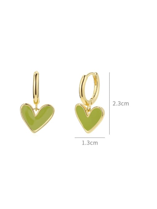 YOUH Brass Enamel Heart Minimalist Huggie Earring 2