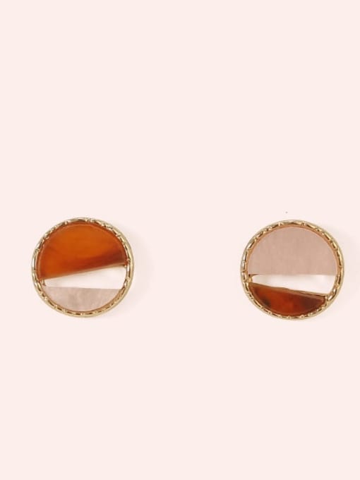 Section 1 Alloy Enamel  Cute Round Contrasting Color  Stud Earring