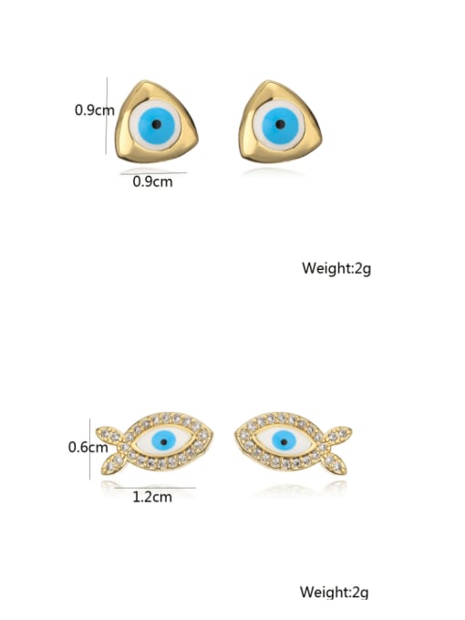 AOG Brass Enamel Evil Eye Minimalist Stud Earring 2