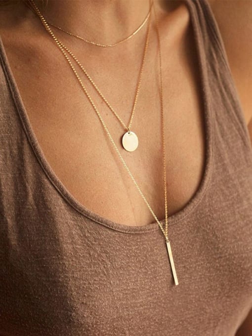 Desoto Stainless steel Round Minimalist Necklace 1