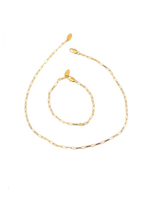 ACCA Brass Hollow Geometric chain Minimalist Necklace 0