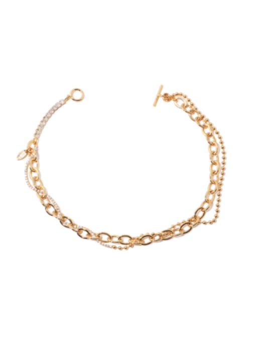 TINGS Brass Geometric Vintage Multi Strand Necklace 0