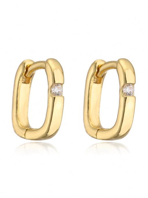 41805 Brass Geometric Trend Huggie Earring