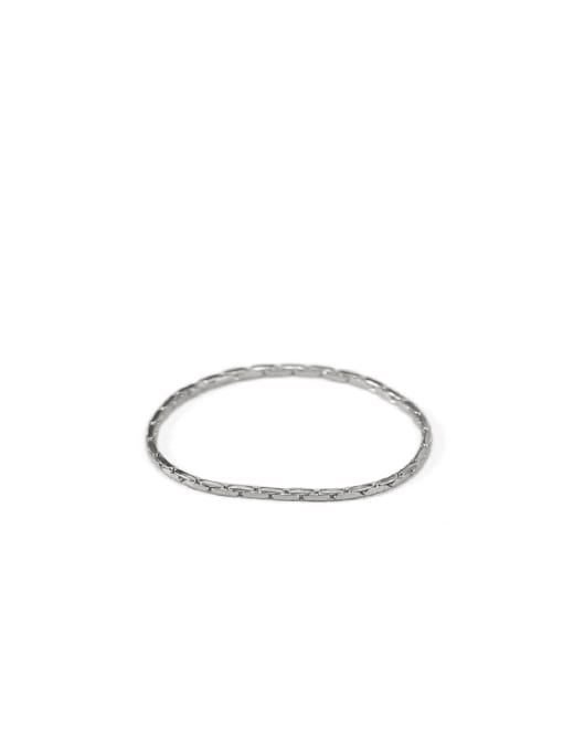 Silver light chain (0.8 mm in diameter) Brass Bead Geometric Minimalist Midi Ring