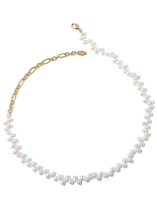 ACCA Brass Freshwater Pearl Irregular Vintage Necklace