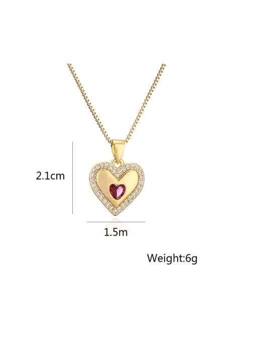 AOG Brass Cubic Zirconia Heart Dainty Necklace 2