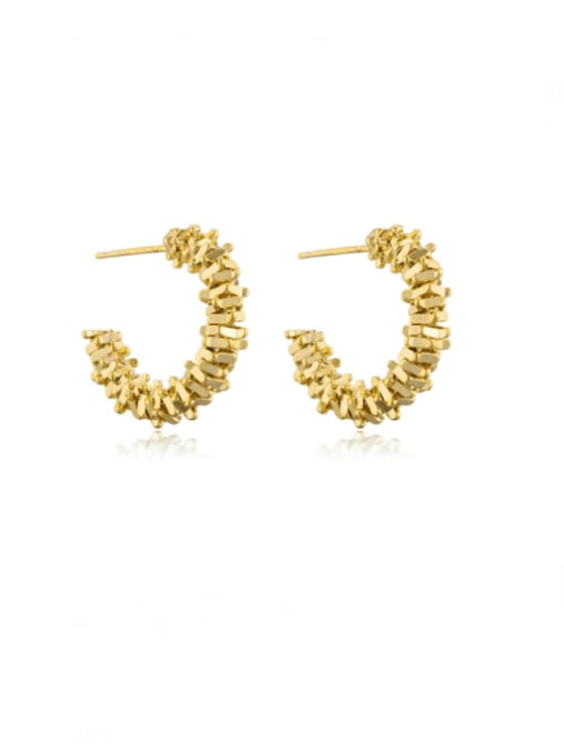 41514 Brass Geometric Minimalist Stud Earring