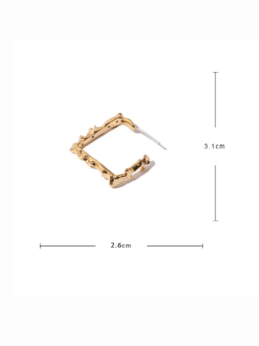 ACCA Brass Square Minimalist Stud Earring 2