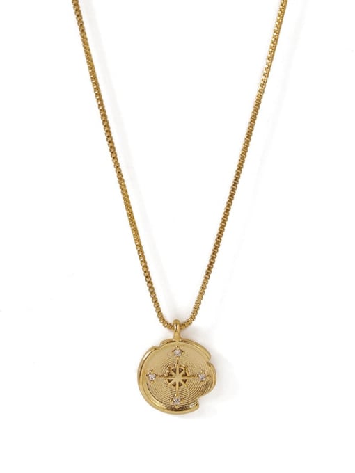 Five Color Brass Cubic Zirconia Geometric Vintage Necklace