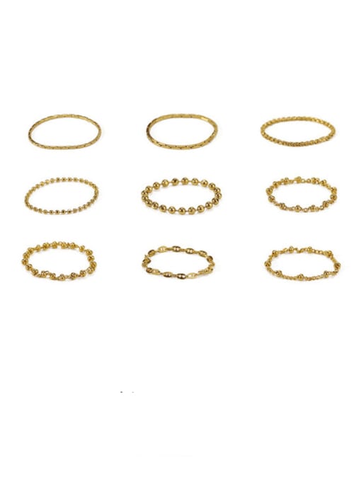 ACCA Brass Bead Geometric Minimalist Midi Ring 3