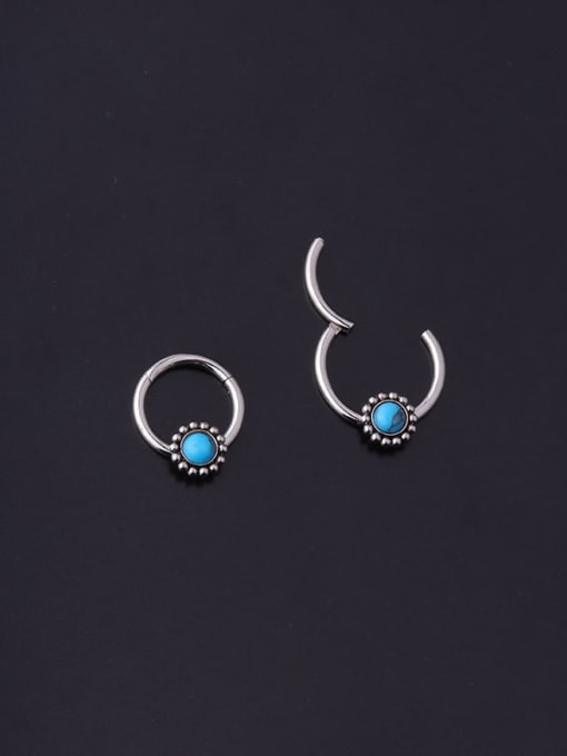 HISON Stainless steel Turquoise Geometric Vintage Nose Rings 1
