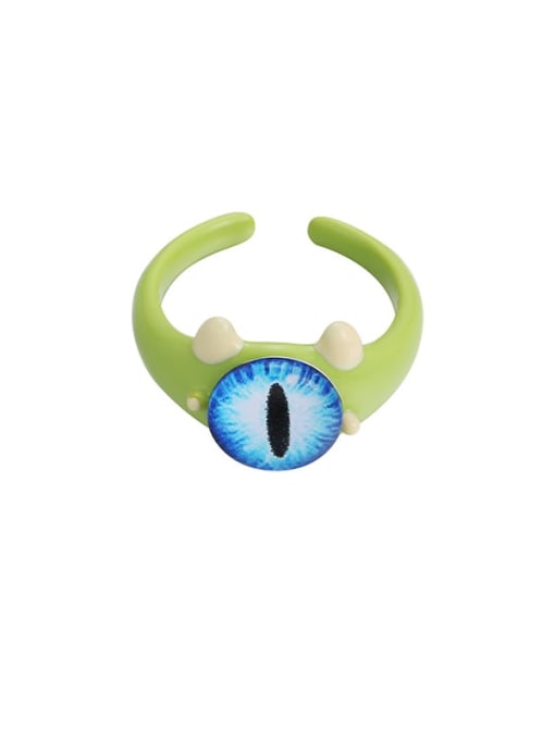 Five Color Alloy Enamel Multi Color Evil Eye Minimalist Band Ring 3